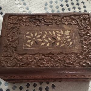 Carved Wooden Jewelry Box